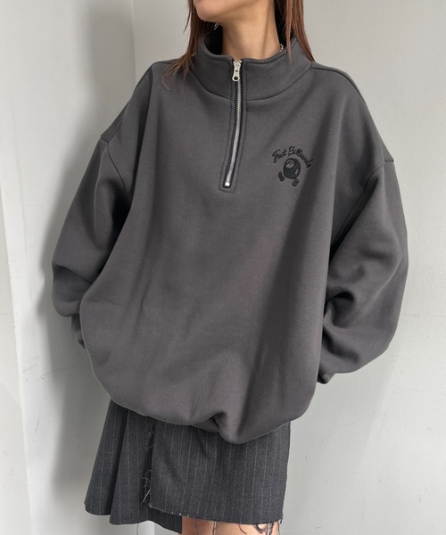 WHO'S WHO gallery(フーズフーギャラリー)の「COOPER FACTビリヤードハーフジップスウェット(スウェット・レディース・ブラック×ホワイト/ブラック/チャコールグレー/ブラック×グレー/アッシュグレー・FREE)」の6枚目の写真