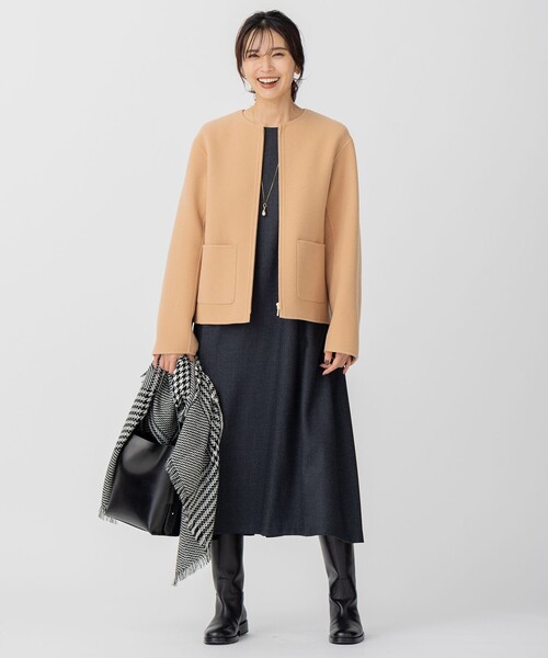 セール】ウールリバー ショートコート（ノーカラーコート）｜23区 L