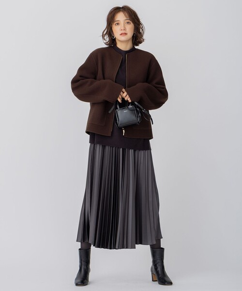 セール】ウールリバー ショートコート（ノーカラーコート）｜23区