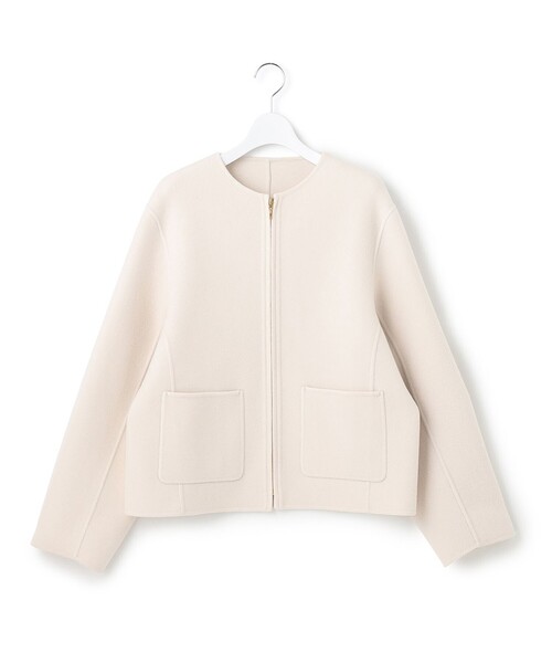 セール】ウールリバー ショートコート（ノーカラーコート）｜23区