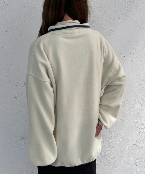 apres jour mignon(アプレジュールミニョン)の「フリースヘンリープルオーバー【ZOZOTOWN限定アイテム】(その他トップス・レディース・ブラック/アイボリー/カーキ・フリー/X-LARGE)」の10枚目の写真