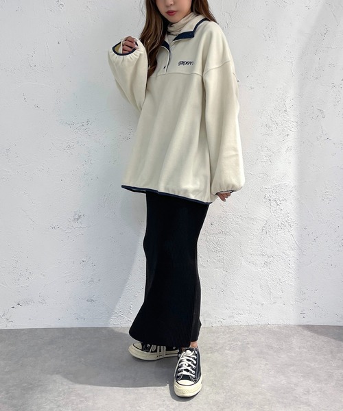 apres jour mignon(アプレジュールミニョン)の「フリースヘンリープルオーバー【ZOZOTOWN限定アイテム】(その他トップス・レディース・ブラック/アイボリー/カーキ・フリー/X-LARGE)」の11枚目の写真