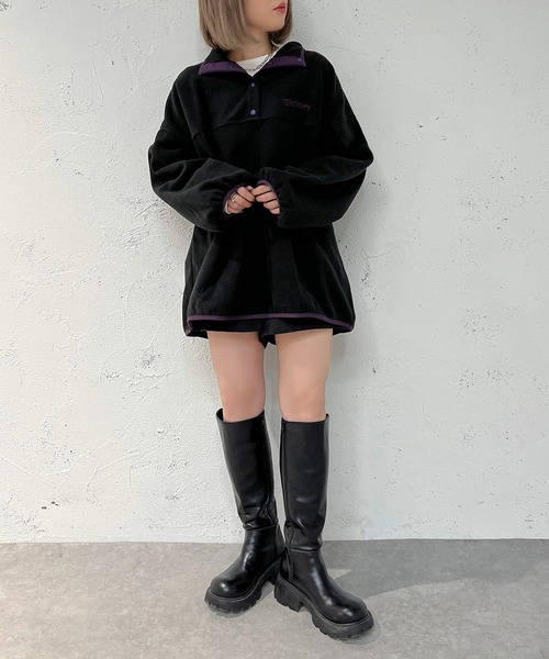 apres jour mignon(アプレジュールミニョン)の「フリースヘンリープルオーバー【ZOZOTOWN限定アイテム】(その他トップス・レディース・ブラック/アイボリー/カーキ・フリー/X-LARGE)」の19枚目の写真