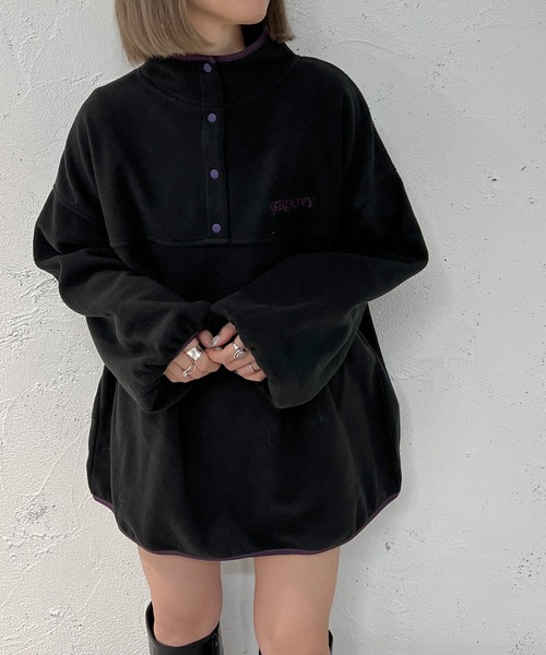 apres jour mignon(アプレジュールミニョン)の「フリースヘンリープルオーバー【ZOZOTOWN限定アイテム】(その他トップス・レディース・ブラック/アイボリー/カーキ・フリー/X-LARGE)」の21枚目の写真