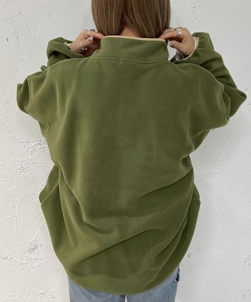 apres jour mignon(アプレジュールミニョン)の「フリースヘンリープルオーバー【ZOZOTOWN限定アイテム】(その他トップス・レディース・ブラック/アイボリー/カーキ・フリー/X-LARGE)」の5枚目の写真