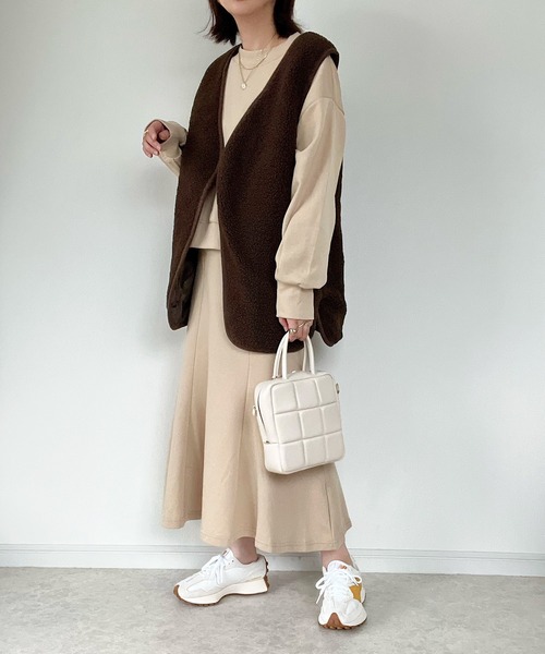 Fizz(フィズ)の「【maiko_wear × Fizz コラボ】 前後差裏毛スウェット(スウェット・レディース・ブラック/ベージュ/チャコール・M)」の8枚目の写真