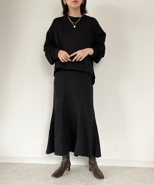 Fizz(フィズ)の「【maiko_wear × Fizz コラボ】 前後差裏毛スウェット(スウェット・レディース・ブラック/ベージュ/チャコール・M)」の12枚目の写真