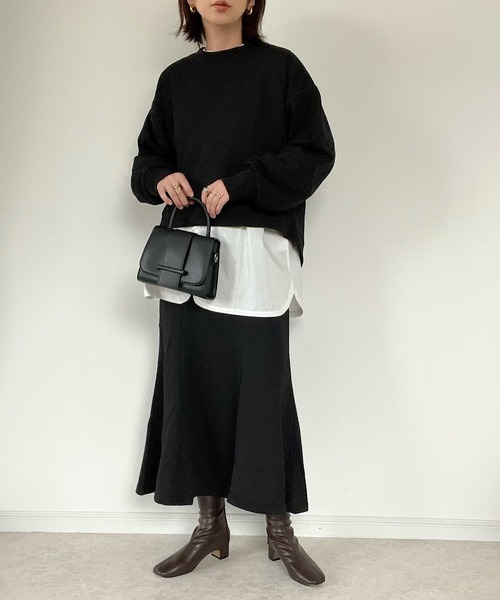 Fizz(フィズ)の「【maiko_wear × Fizz コラボ】 前後差裏毛スウェット(スウェット・レディース・ブラック/ベージュ/チャコール・M)」の13枚目の写真