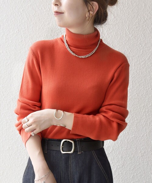 SHIPS any:〈手洗い可能〉デリケート リブ タートルネック ニット プル