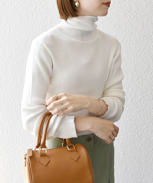 SHIPS any:〈手洗い可能〉デリケート リブ タートルネック ニット プル