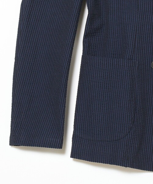 GIANNETTO（ジャンネット）の「GIANNETTO × Brilla per il gusto / 別注 シアサッカー ダブルブレスト ジャケット（テーラードジャケット・メンズ・ネイビー・48）」の3枚目の写真