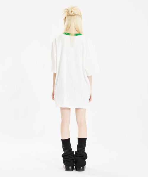 X-girl(エックスガール)の「CONTRAST STRIPE S/S TEE(Tシャツ/カットソー・レディース・ブラック/ホワイト/ブラウン・S/M)」の9枚目の写真