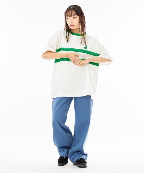 X-girl(エックスガール)の「CONTRAST STRIPE S/S TEE(Tシャツ/カットソー・レディース・ブラック/ホワイト/ブラウン・S/M)」の10枚目の写真