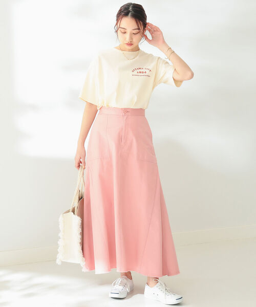 B:MING by BEAMS（ビーミングバイビームス）の「B:MING by BEAMS / ミリタリー ロング スカート（スカート・レディース・オリーブ/ピンク・SMALL/MEDIUM）」の4枚目の写真