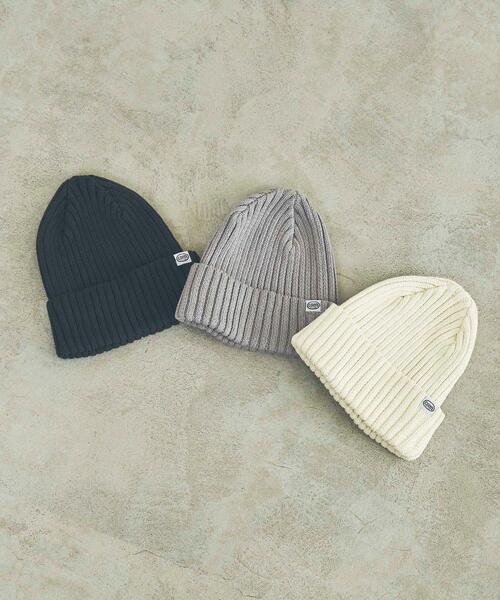 coen(コーエン)の「コットンビーニー(ニットキャップ/ビーニー・レディース・オフホワイト/グレー/ネイビー・FREE)」の1枚目の写真