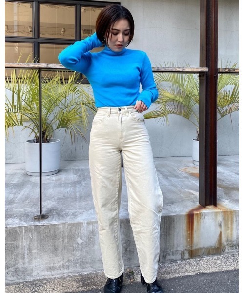 LiSeek（リシーク）の「【LiSeeK】アームウォーマー風ハイネックニットTOP（ニット/セーター・レディース・グリーン/ブルー/オレンジ/ピンク・FREE）」の15枚目の写真