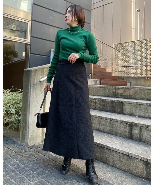 LiSeek（リシーク）の「【LiSeeK】アームウォーマー風ハイネックニットTOP（ニット/セーター・レディース・グリーン/ブルー/オレンジ/ピンク・FREE）」の9枚目の写真