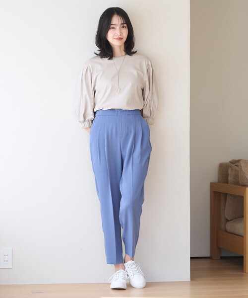 ANY（エニィ）の「【洗濯機可・UVケア】ビューティベーシックタックスリーブ Tシャツ（Tシャツ/カットソー・レディース・グレー系/アイボリー系/ベージュ系/ライトイエロー系・2/3）」の8枚目の写真