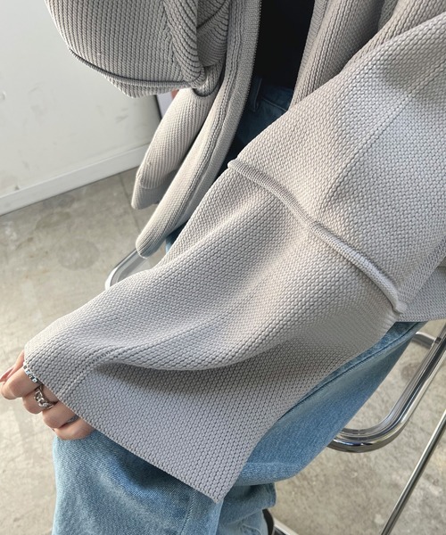 Futier land（フューティアランド）の「ランタンスリーブブルゾン（カーディガン/ボレロ・レディース・グレー/アイボリー/パープル/ブラック/ネイビー・FREE）」の9枚目の写真