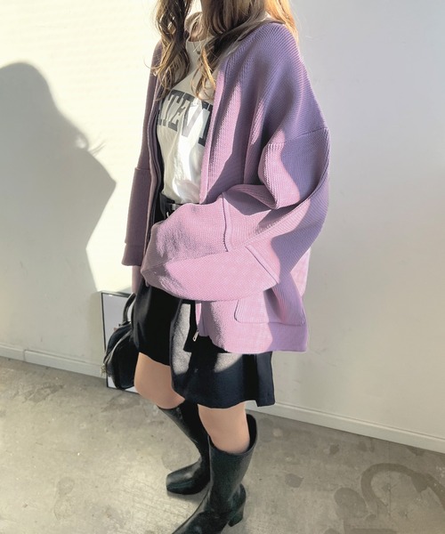 Futier land（フューティアランド）の「ランタンスリーブブルゾン（カーディガン/ボレロ・レディース・グレー/アイボリー/パープル/ブラック/ネイビー・FREE）」の20枚目の写真