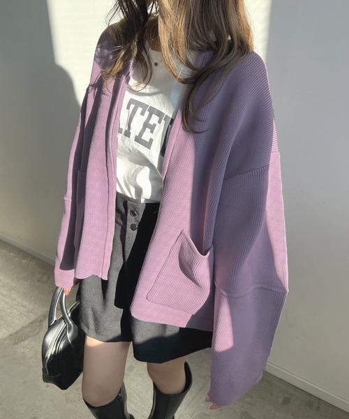 Futier land（フューティアランド）の「ランタンスリーブブルゾン（カーディガン/ボレロ・レディース・グレー/アイボリー/パープル/ブラック/ネイビー・FREE）」の12枚目の写真