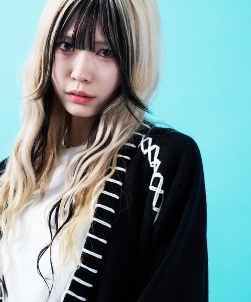 GALLIS ADDICTION（ガリスアディクション）の「GA HAND-KNITTING C/D（カーディガン/ボレロ・メンズ・ブラック/ホワイト/サックスブルー・FREE）」の13枚目の写真