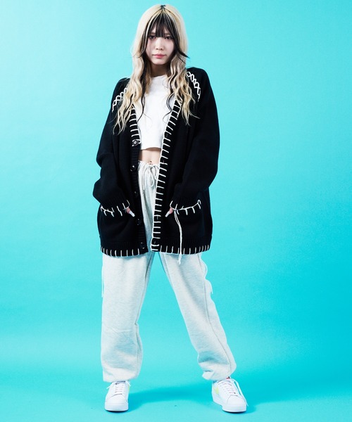 GALLIS ADDICTION（ガリスアディクション）の「GA HAND-KNITTING C/D（カーディガン/ボレロ・メンズ・ブラック/ホワイト/サックスブルー・FREE）」の14枚目の写真