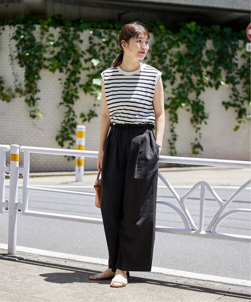 JOURNAL STANDARD（ジャーナルスタンダード）の「■《追加》ウォッシャブルコットンリネンVISワイドパンツ（その他パンツ・レディース・ブルー/ブラック/ダークブルー・34/36/38/40）」の5枚目の写真