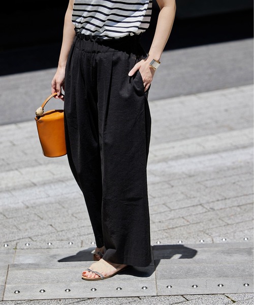 JOURNAL STANDARD（ジャーナルスタンダード）の「■《追加》ウォッシャブルコットンリネンVISワイドパンツ（その他パンツ・レディース・ブルー/ブラック/ダークブルー・34/36/38/40）」の7枚目の写真