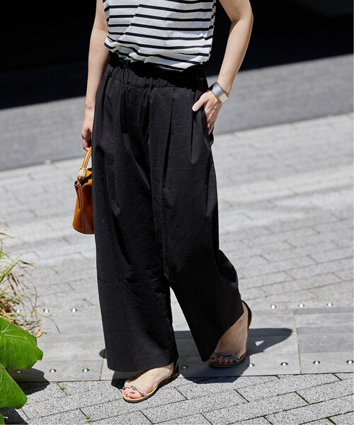 JOURNAL STANDARD（ジャーナルスタンダード）の「■《追加》ウォッシャブルコットンリネンVISワイドパンツ（その他パンツ・レディース・ブルー/ブラック/ダークブルー・34/36/38/40）」の8枚目の写真