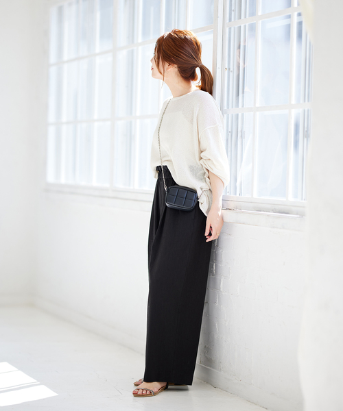 JOURNAL STANDARD（ジャーナルスタンダード）の「■《追加》ウォッシャブルコットンリネンVISワイドパンツ（その他パンツ・レディース・ブルー/ブラック/ダークブルー・34/36/38/40）」の10枚目の写真