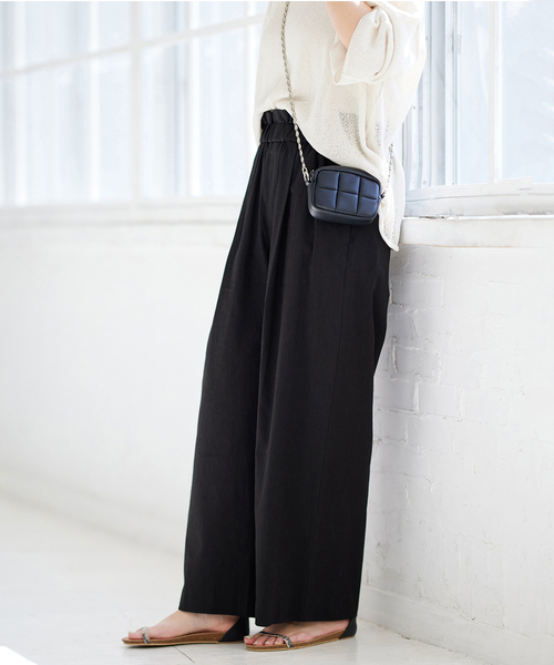 JOURNAL STANDARD（ジャーナルスタンダード）の「■《追加》ウォッシャブルコットンリネンVISワイドパンツ（その他パンツ・レディース・ブルー/ブラック/ダークブルー・34/36/38/40）」の12枚目の写真