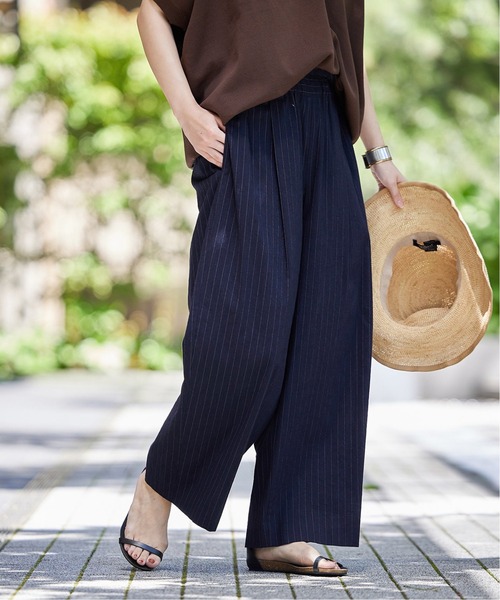 JOURNAL STANDARD（ジャーナルスタンダード）の「■《追加》ウォッシャブルコットンリネンVISワイドパンツ（その他パンツ・レディース・ブルー/ブラック/ダークブルー・34/36/38/40）」の17枚目の写真