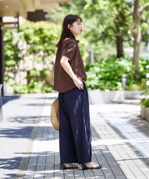 JOURNAL STANDARD（ジャーナルスタンダード）の「■《追加》ウォッシャブルコットンリネンVISワイドパンツ（その他パンツ・レディース・ブルー/ブラック/ダークブルー・34/36/38/40）」の18枚目の写真