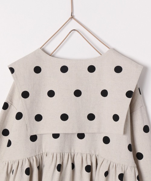 LOWRYS FARM（ローリーズファーム）の「コットン２ＷＡＹワンピース　185629（ワンピース・キッズ・ベージュ/ドット/ブラック・110cm/120cm/130cm/140cm/150cm）」の10枚目の写真