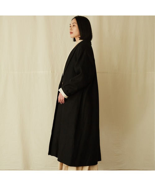 IKKUNA(イクナ)の「shawl-collar coat/ショールカラーコート(その他アウター・レディース・ブラック・1)」の8枚目の写真