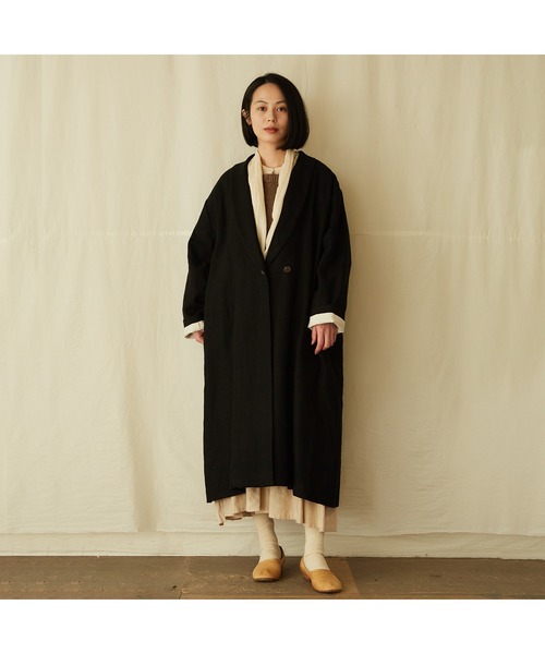 IKKUNA(イクナ)の「shawl-collar coat/ショールカラーコート(その他アウター・レディース・ブラック・1)」の7枚目の写真