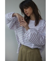 BLACK BY MOUSSY | back open border tops（バックオープンボーダートップス）(Tシャツ/カットソー)