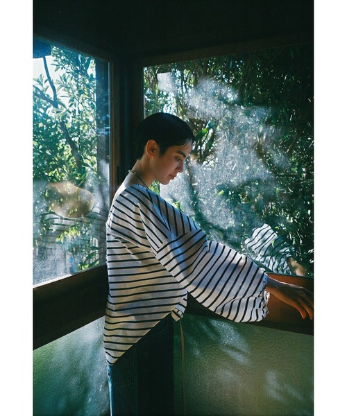 BLACK BY MOUSSY（ブラックバイマウジー）の「back open border tops（バックオープンボーダートップス）（Tシャツ/カットソー・レディース・パープル系その他/レッド系その他/ネイビー系・FREE）」の6枚目の写真