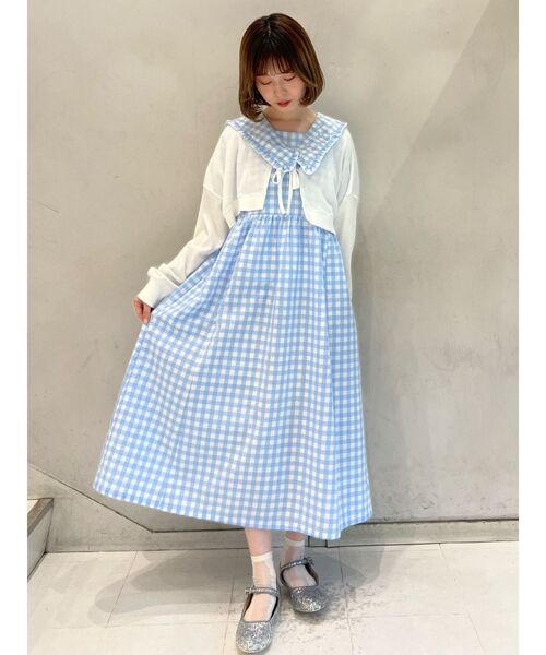 merry jenny（メリージェニー）の「ショートワッフルリボンカーディガン（カーディガン/ボレロ・レディース・オフホワイト/アイボリー・FREE）」の7枚目の写真