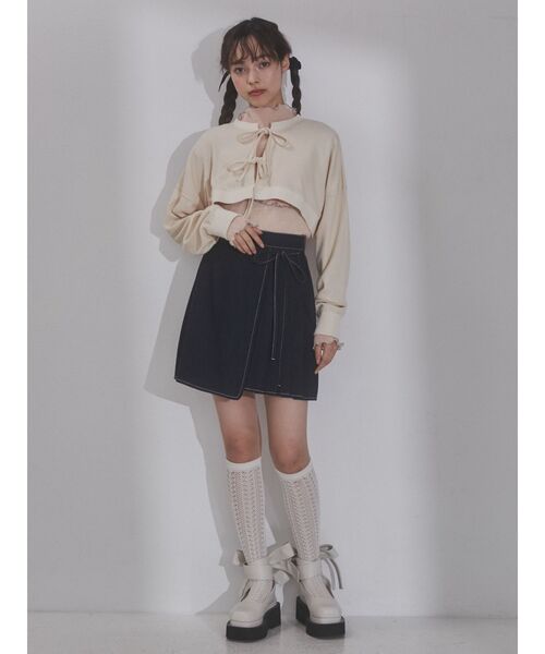 merry jenny（メリージェニー）の「ショートワッフルリボンカーディガン（カーディガン/ボレロ・レディース・オフホワイト/アイボリー・FREE）」の11枚目の写真