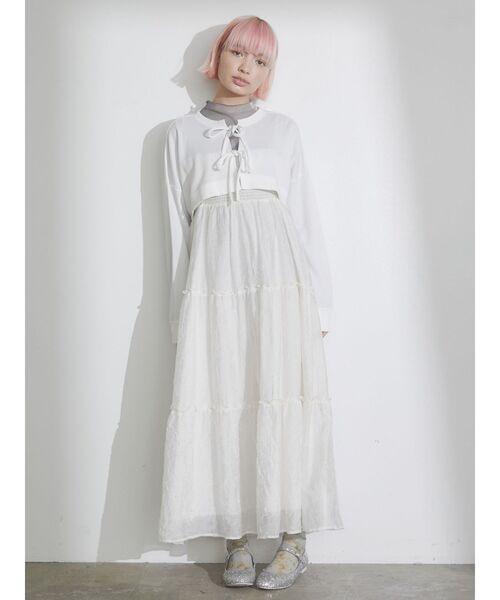 merry jenny（メリージェニー）の「ショートワッフルリボンカーディガン（カーディガン/ボレロ・レディース・オフホワイト/アイボリー・FREE）」の14枚目の写真