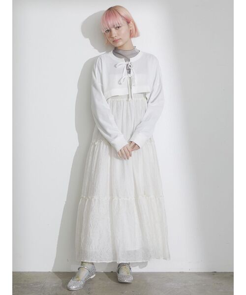 merry jenny（メリージェニー）の「ショートワッフルリボンカーディガン（カーディガン/ボレロ・レディース・オフホワイト/アイボリー・FREE）」の15枚目の写真