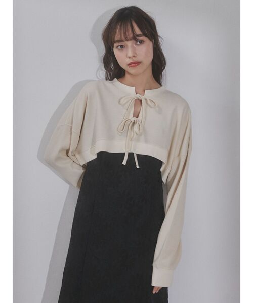 merry jenny（メリージェニー）の「ショートワッフルリボンカーディガン（カーディガン/ボレロ・レディース・オフホワイト/アイボリー・FREE）」の16枚目の写真