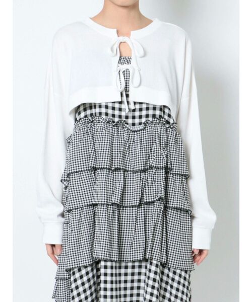 merry jenny（メリージェニー）の「ショートワッフルリボンカーディガン（カーディガン/ボレロ・レディース・オフホワイト/アイボリー・FREE）」の21枚目の写真