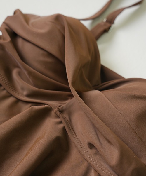 IAMUSE（アイアミューズ）の「フレアトップスハイウエストビキニ / 水着セット S0916【IAMUSE】（水着・レディース・ブラック/モカ・S/M/L）」の3枚目の写真