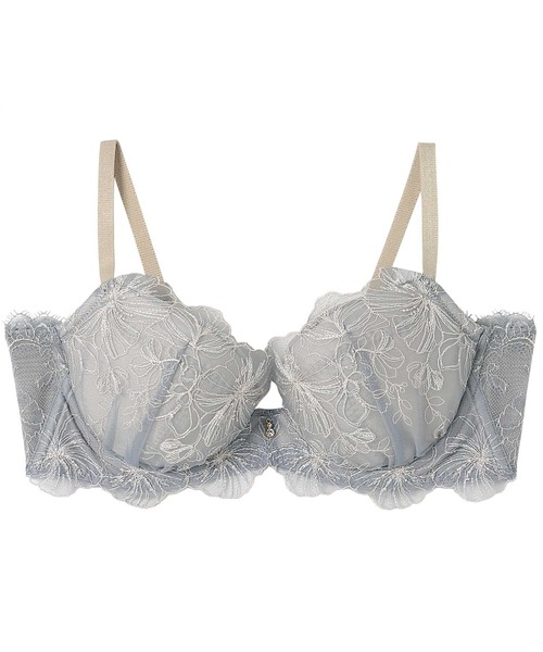 AMPHI（アンフィ）の「｢デイアップブラ-重力からバストを守る-｣花柄エンブロイダリーレース　ブラジャー　D-Ecup（ブラジャー・レディース・ミント/チャコールグレー/ブラック/ベージュ/ピンク/アイボリー/クリアグリーン/サックスブルー・D70/E70/D65/E65/E75/D75）」の8枚目の写真