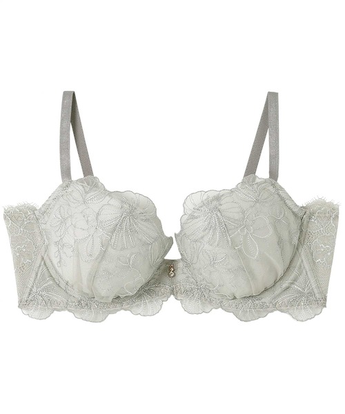 AMPHI（アンフィ）の「｢デイアップブラ-重力からバストを守る-｣花柄エンブロイダリーレース　ブラジャー　D-Ecup（ブラジャー・レディース・ミント/チャコールグレー/ブラック/ベージュ/ピンク/アイボリー/クリアグリーン/サックスブルー・D70/E70/D65/E65/E75/D75）」の7枚目の写真