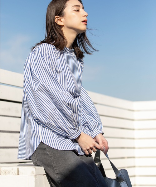 OPAQUE.CLIP（オペークドットクリップ）の「◆ボリュームスリーブブラウス【洗濯機洗い可】（シャツ/ブラウス・レディース・ブラック系2/ホワイト系/ブルー系2/ベージュ・36/40/42/38）」の11枚目の写真