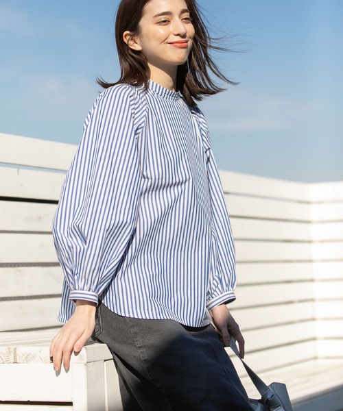 OPAQUE.CLIP（オペークドットクリップ）の「◆ボリュームスリーブブラウス【洗濯機洗い可】（シャツ/ブラウス・レディース・ブラック系2/ホワイト系/ブルー系2/ベージュ・36/40/42/38）」の9枚目の写真